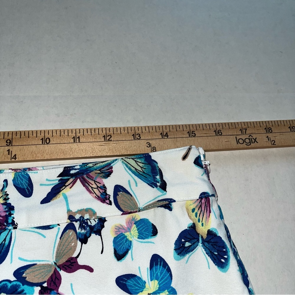 Talbots Butterfly Print Cotton Canvas Lined Skirt Size 6P, 6 Petite - Picture 5 of 11